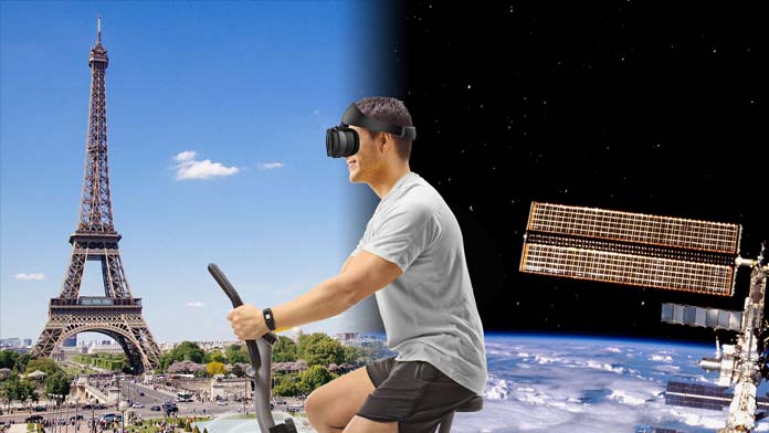 Fit immersion vélo vr dans l'espace